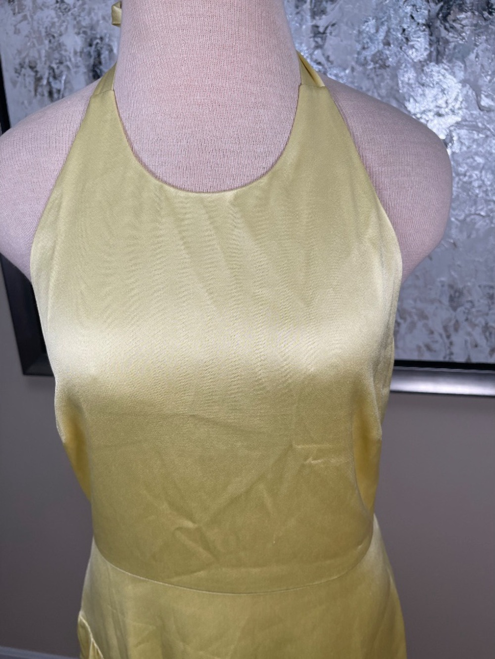 ALEXIS Saab Pleated Drop Waist Yellow Maxi Dress Size XL - Picture 5 of 10